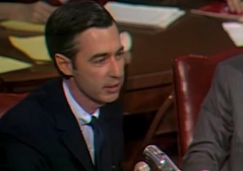 Mr. Rogers testifying before Congress about PBS funding